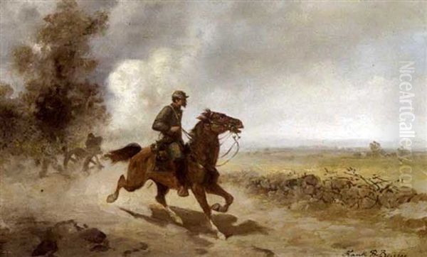 At Battle, Civil War Oil Painting by Franklin Dullin Briscoe