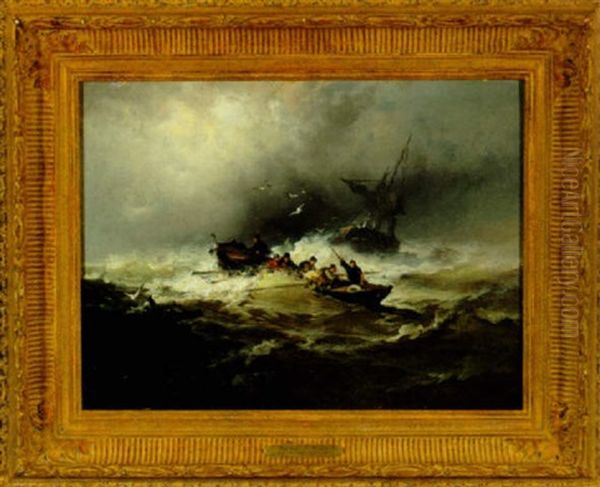 Storm At Sea Oil Painting by Franklin Dullin Briscoe