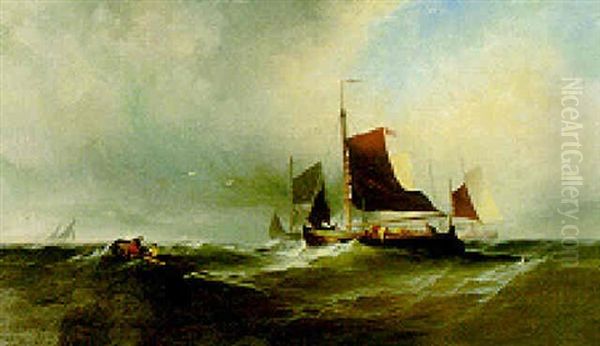 Storm At Sea Oil Painting by Franklin Dullin Briscoe