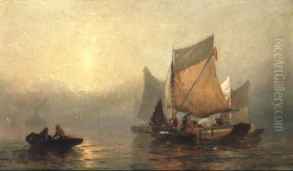 Fishermen Oil Painting by Franklin Dullin Briscoe