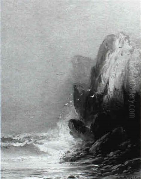 Rocky Seascapes Oil Painting by Franklin Dullin Briscoe