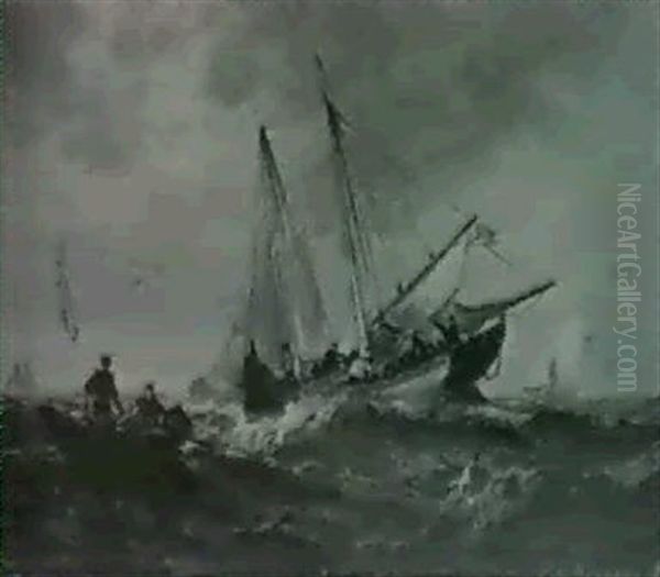 On The Fishing Banks  Breezy Weather Oil Painting by Franklin Dullin Briscoe