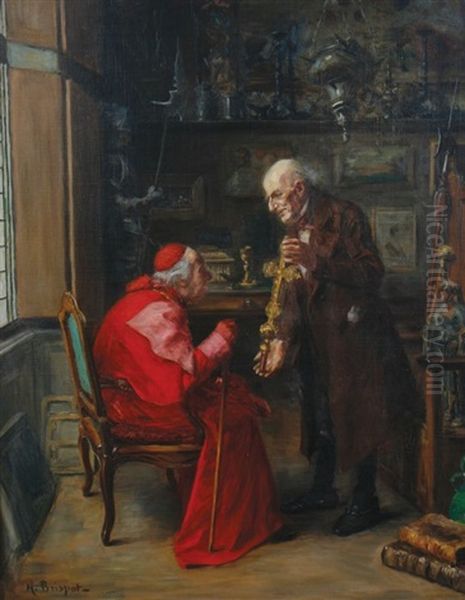 Cardinal Shown Cross Oil Painting by Henri Brispot