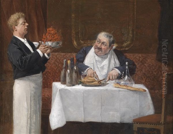 Ein Gourmand Oil Painting by Henri Brispot