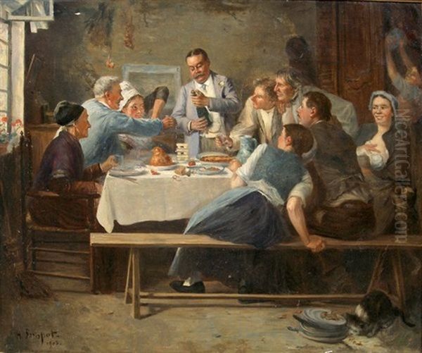 Le Dejeuner De La Famille Oil Painting by Henri Brispot