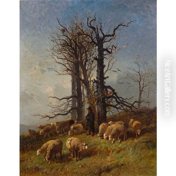 Moutons Au Paturage Oil Painting by Felix Saturnin Brissot de Warville