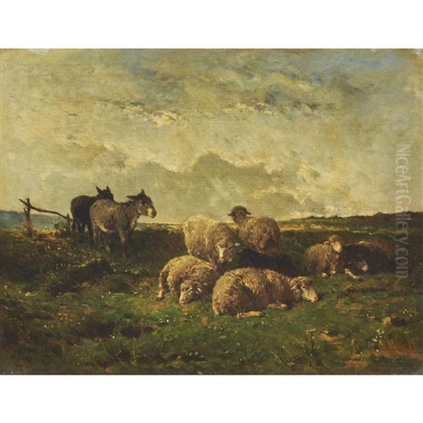 Quiet Pastures Oil Painting by Felix Saturnin Brissot de Warville