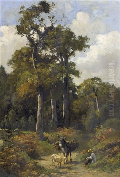 Repos Dans Le Bois Oil Painting by Felix Saturnin Brissot de Warville