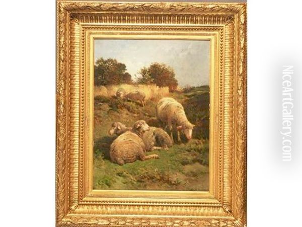 Moutons Oil Painting by Felix Saturnin Brissot de Warville