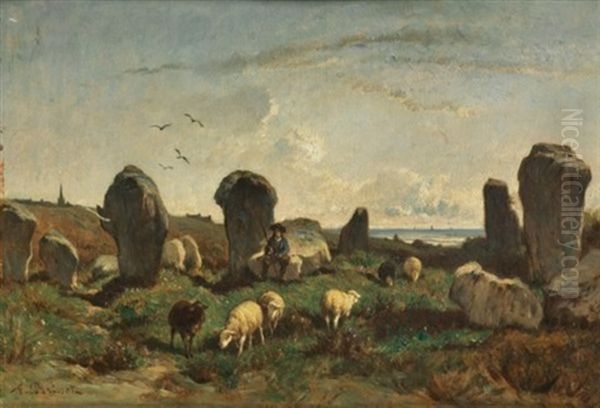 Megalithes En Bretagne Oil Painting by Felix Saturnin Brissot de Warville