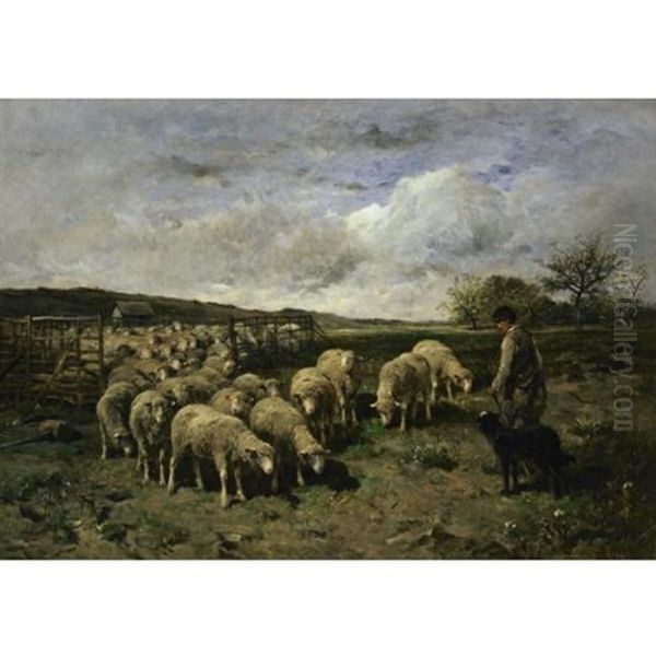 Off To Pasture Oil Painting by Felix Saturnin Brissot de Warville