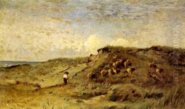 Schafherde In Den Dunen Oil Painting by Felix Saturnin Brissot de Warville