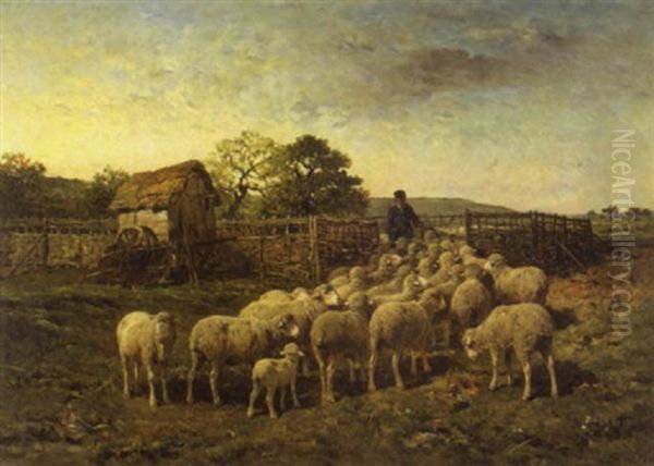 Coming In From The Fields Oil Painting by Felix Saturnin Brissot de Warville