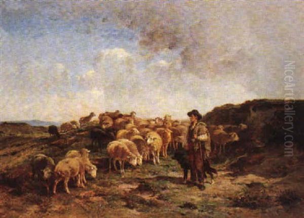 Le Berger Et Son Troupeau Oil Painting by Felix Saturnin Brissot de Warville