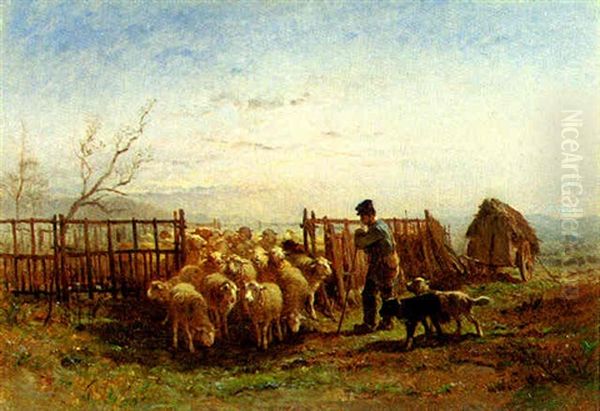 Herding The Sheep by Felix Saturnin Brissot de Warville