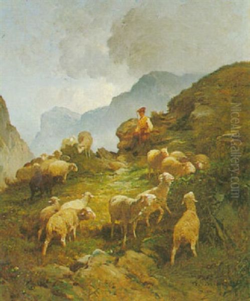 The Valley Pastures Oil Painting by Felix Saturnin Brissot de Warville