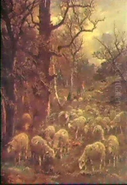 Le Berger Et Les Moutons Oil Painting by Felix Saturnin Brissot de Warville