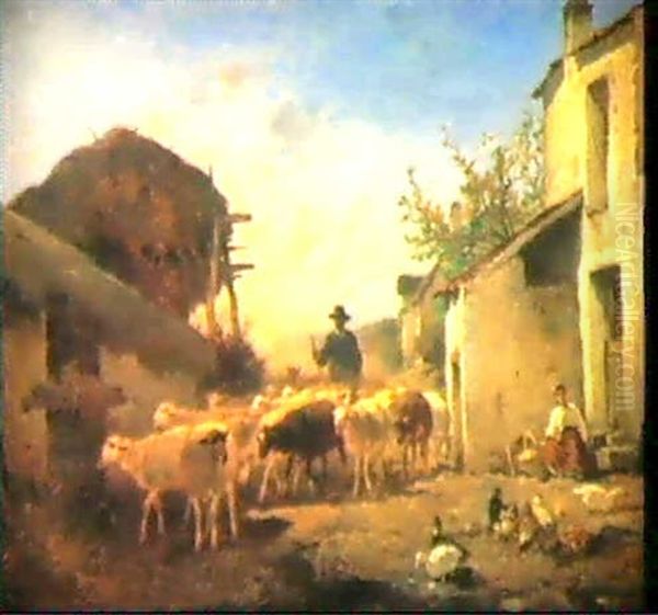 Bauerngehoft Oil Painting by Felix Saturnin Brissot de Warville