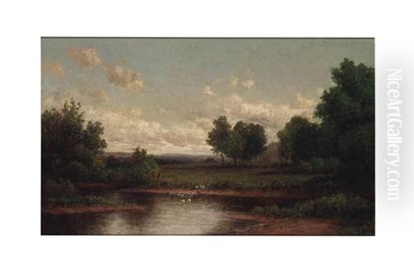 At The Water's Edge Oil Painting by John Bunyan Bristol