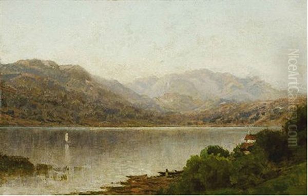 Long Pond In The Berkshires Oil Painting by John Bunyan Bristol