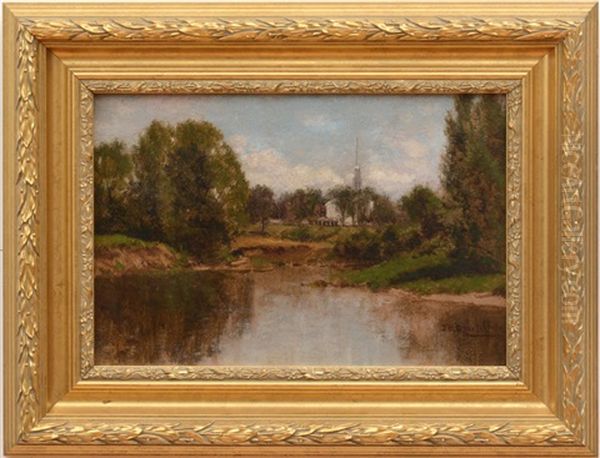 Church On The Water's Edge Oil Painting by John Bunyan Bristol