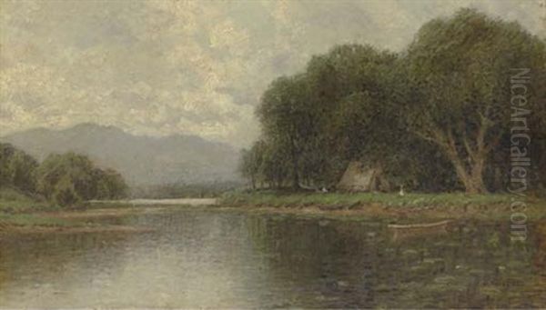 Along The Water's Edge Oil Painting by John Bunyan Bristol