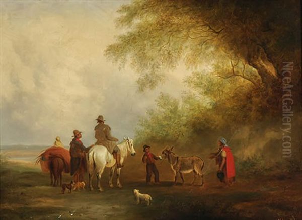 Striking A Bargain Oil Painting by Edmund Bristow