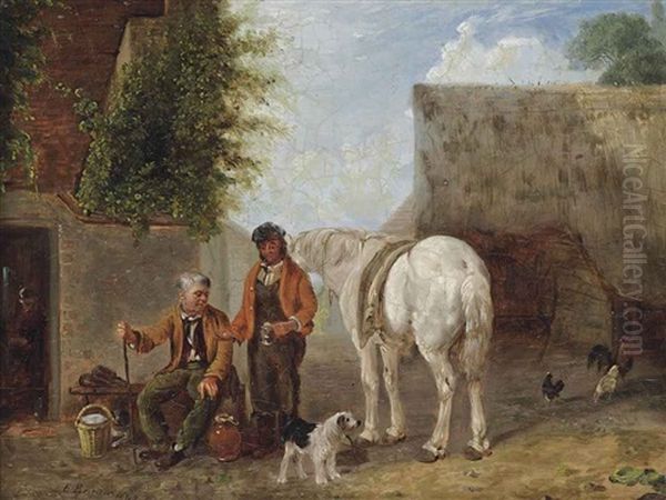 A Midday Rest Oil Painting by Edmund Bristow