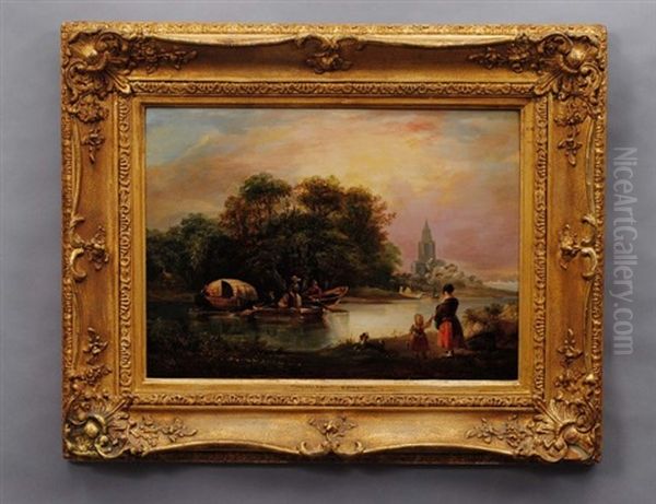 On The Yare Oil Painting by Edmund Bristow