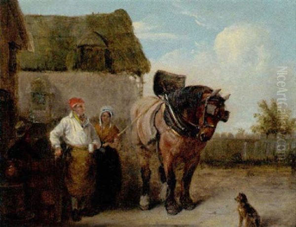 The Ale-house Door Oil Painting by Edmund Bristow