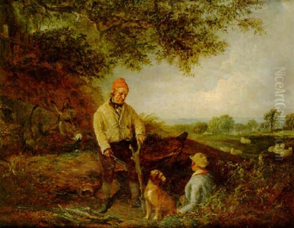 The Woodman Oil Painting by Edmund Bristow