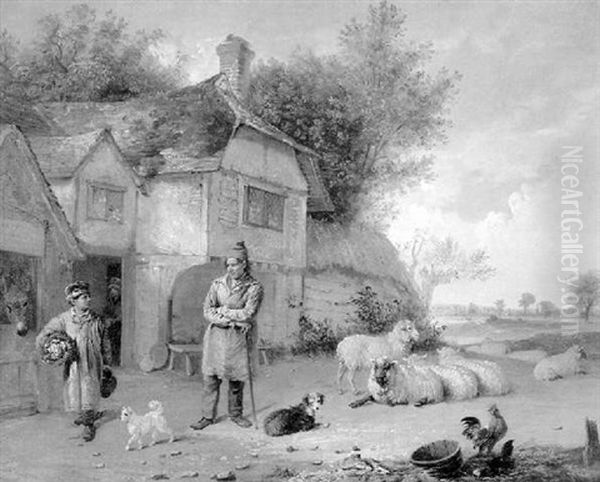 The Old Warren House, Bracknell, 1820 Oil Painting by Edmund Bristow