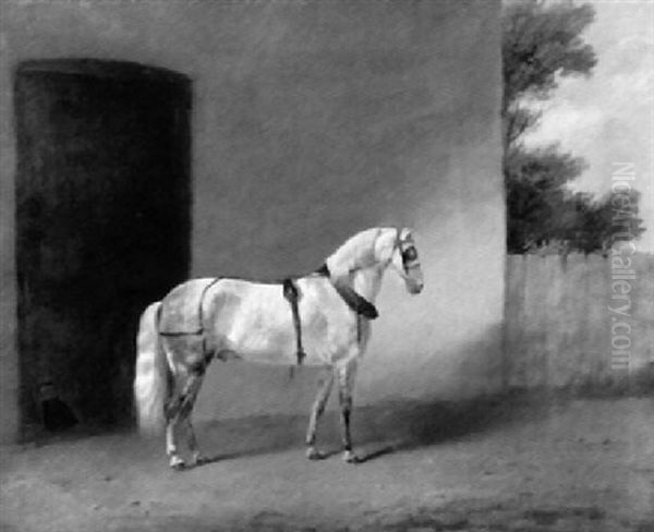 Carriage Horse By His Stable Oil Painting by Edmund Bristow