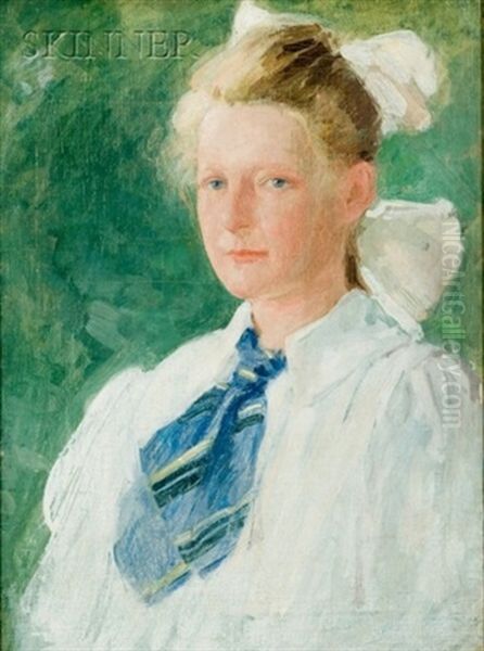 Portrait Of Annie Saxild Oil Painting by James Britton