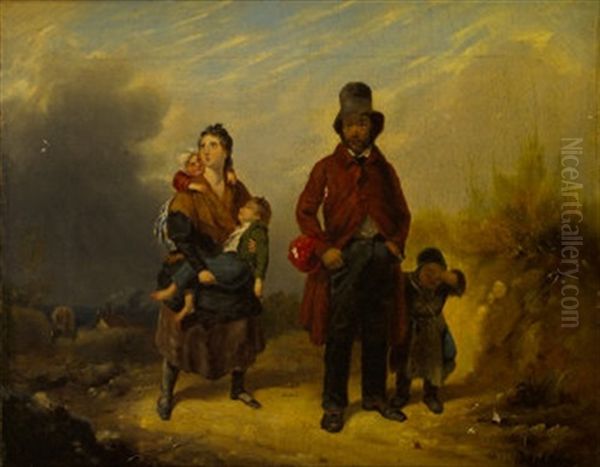 The Ejected Family Oil Painting by William Brocas