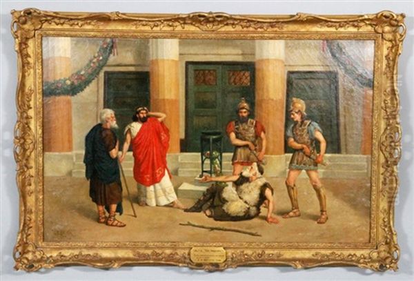 Roman Scene Oil Painting by Charles Edward Brock