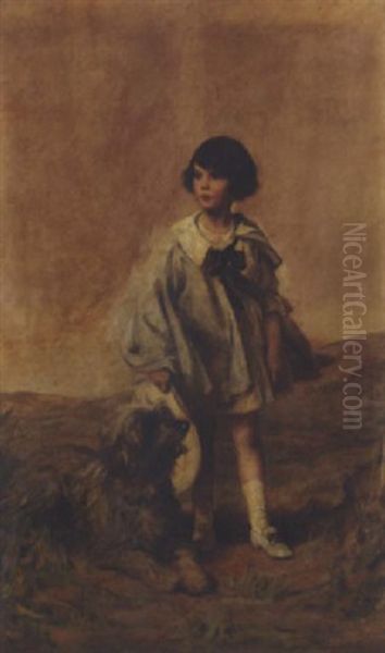 Penelope, Daughter Of Douglas Walker Esq. Oil Painting by Charles Edward Brock