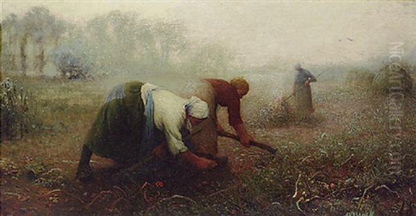 Potato Diggers, Normandy Oil Painting by William Brock