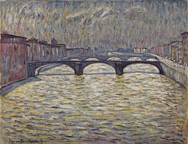 Arnobrucken In Florenz Oil Painting by Theo Von Brockhusen