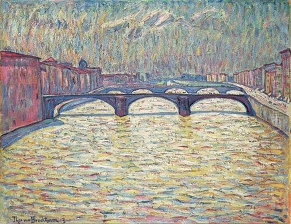 Arnobrucken In Florenz Oil Painting by Theo Von Brockhusen