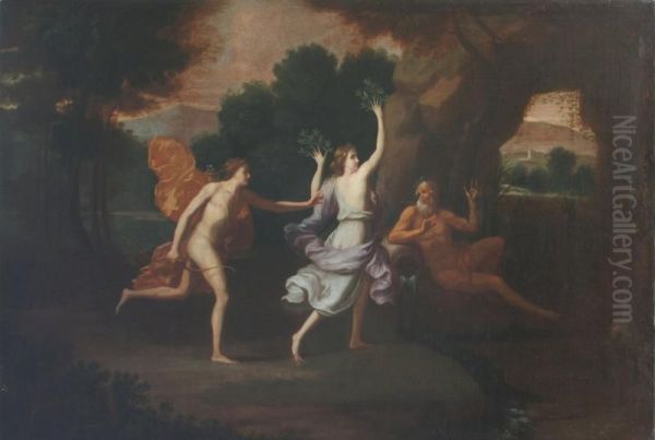 Apollo E Dafne Oil Painting by Flaminio Allegrini