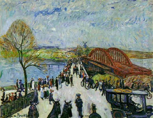 Feierliche Eroffnung Der Havelbrucke Bei Baumgartenbruck Oil Painting by Theo Von Brockhusen