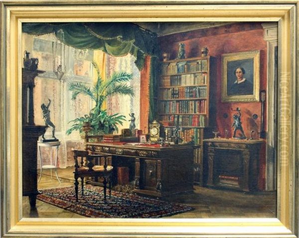 Berliner Altbauinterieur Oil Painting by August Brockmann