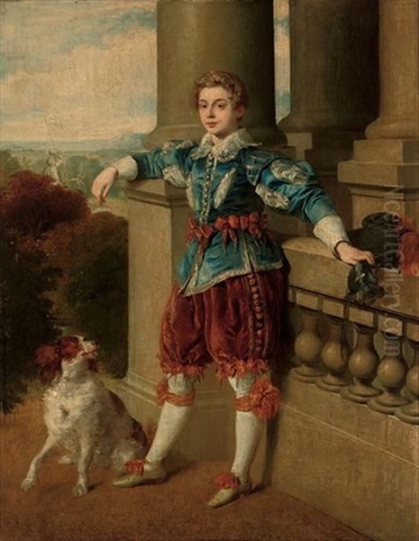 Portrait Of John William Clayton In Historical Dress Oil Painting by Charles (Karoly) Brocky