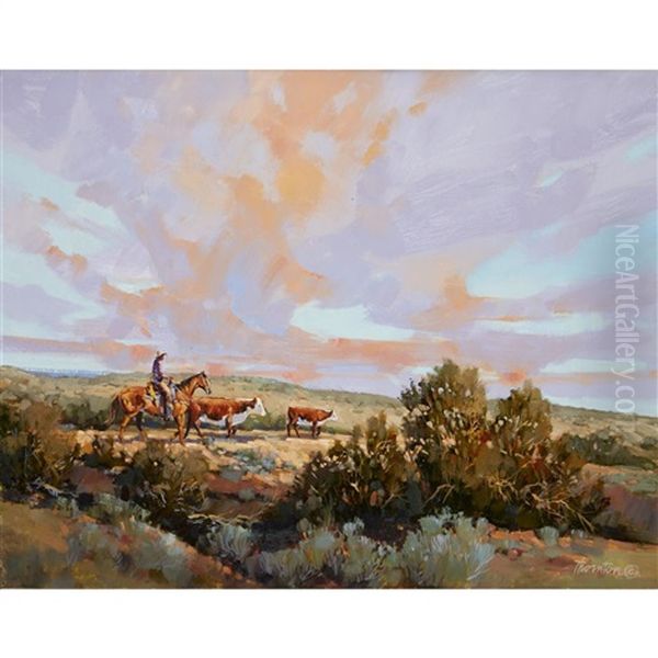 Takin' Em Home Oil Painting by Anna Maria Brodeau