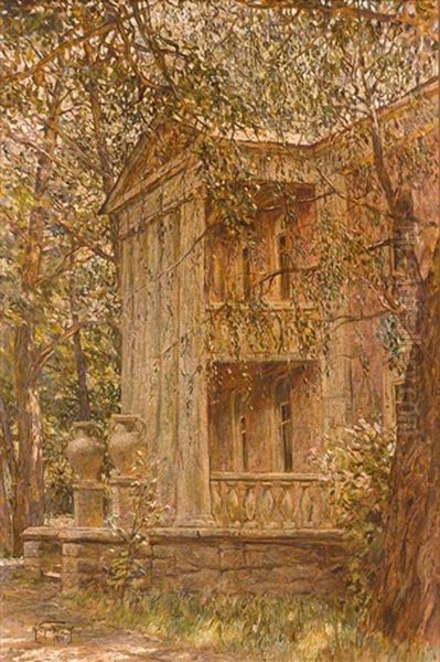 Blick Auf Eine Villa Im Park Oil Painting by Isaak Izrailevich Brodsky