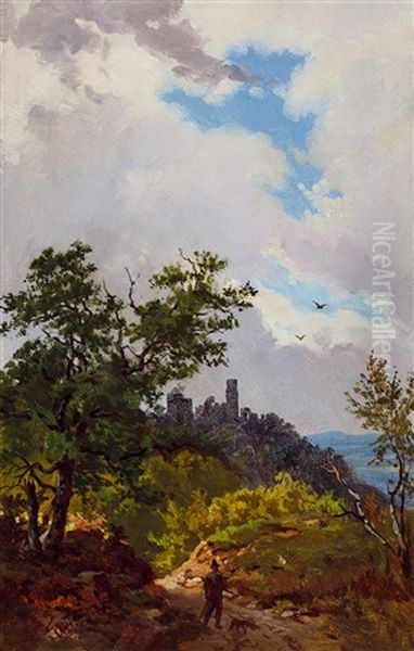 Castle In Tirol Oil Painting by Sandor Brodszky