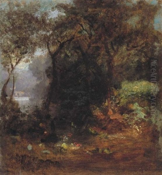 Napfenyes Tisztas (sunlit Glade) Oil Painting by Sandor Brodszky