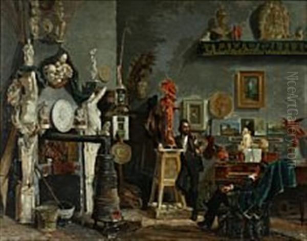 Dans L'atelier Oil Painting by Clemens Van Den Broeck