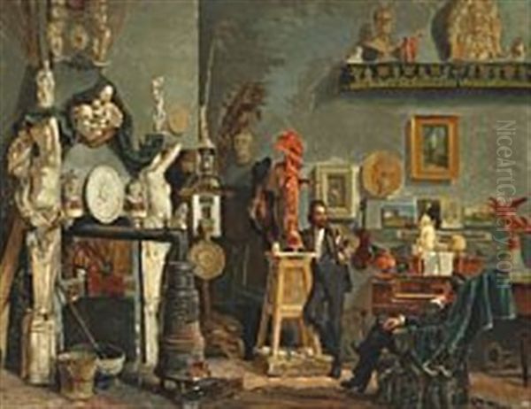 L'atelier Oil Painting by Clemens Van Den Broeck